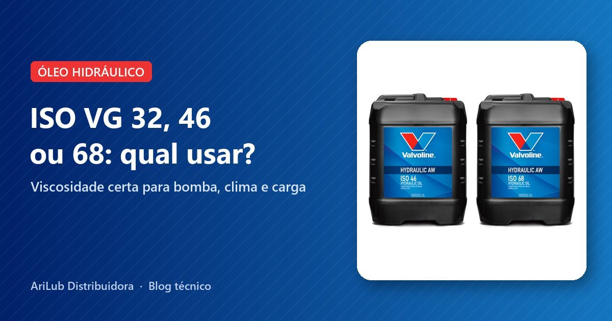 Galões de óleo hidráulico Valvoline Hydraulic AW ISO 46 e ISO 68 lado a lado